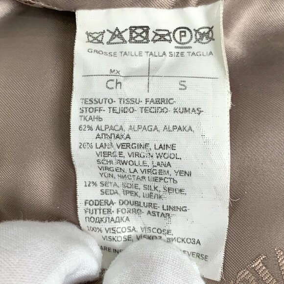 Maxmara S-Class Teddy Alpaca Double-Breasted Coat With Lapel Collar Size S Made - Picture 3 of 7